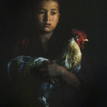 Le coq, mascotte des moines du Dzong de Tongsa (BHOUTAN) / The cock, mascot of the monks at the Tongsa Dzong (Bhutan)