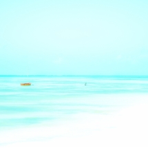 Ocean indien - L'ile de Zanzibar est bordee de plages de sable blanc ou s'amarrent les boutres des pecheurs (Tanzanie) /